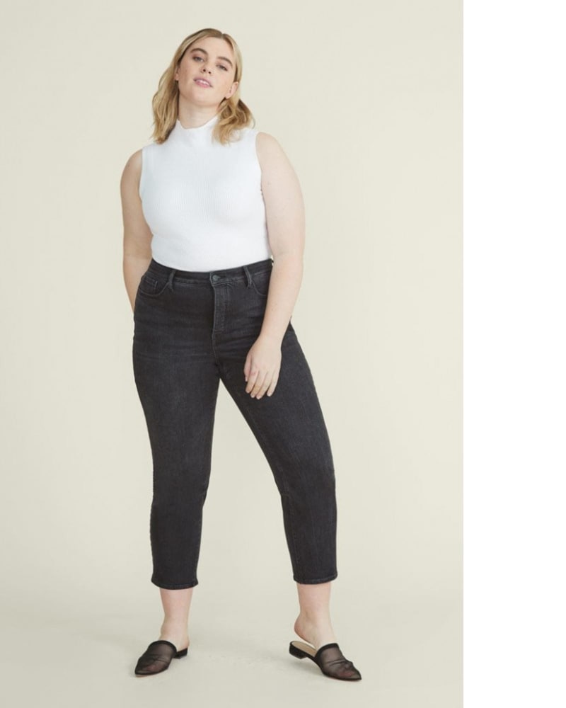 Front of a model wearing a size 20X28 CDG PLUS - VINTAGE HIGH RISE STRAIGHT | WHISPER in WHISPER by Warp + Weft. | dia_product_style_image_id:280032